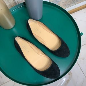 Talbots Black Suede Flats - Wide Fit